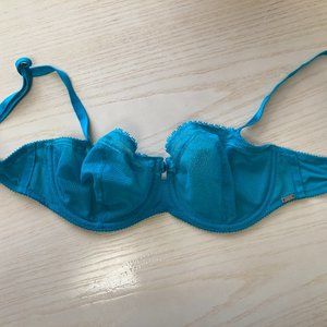 Chantelle Electric Blue Sheer Bra 32DD